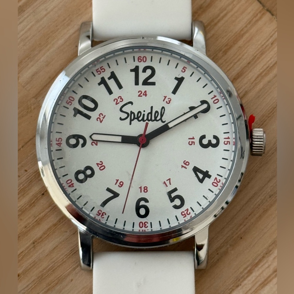 Speidel Watch Scrub White Dial Silicone Strap New Without Tags New Battery